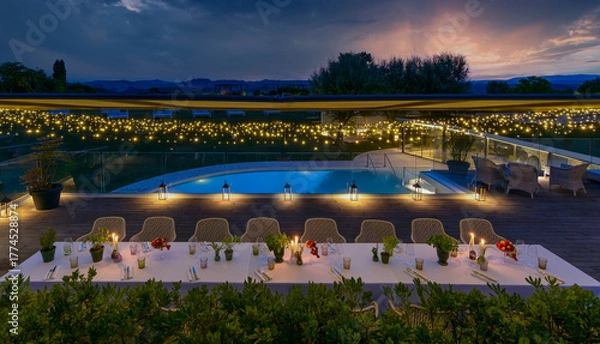 Obraz Terme di Rapolano al tramonto