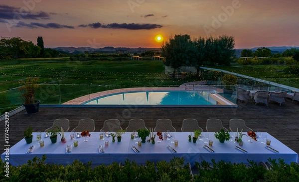 Obraz Terme di Rapolano al tramonto