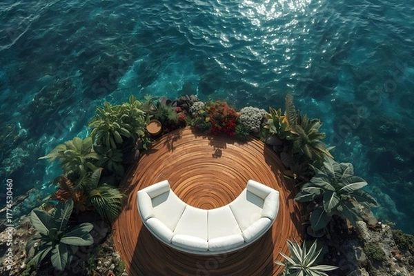 Obraz A place made for viewing coral reefs and relaxing at a resort.