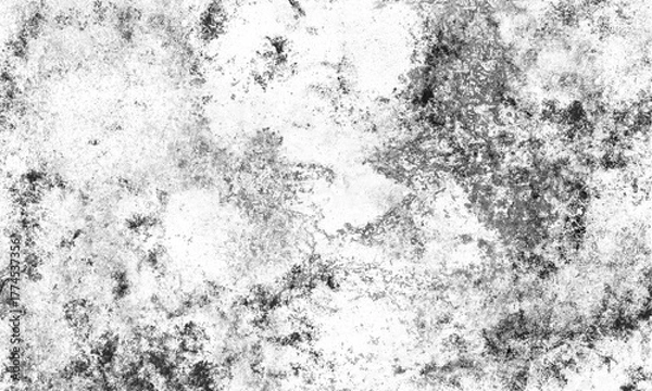 Fototapeta Abstract grunge black and white distressed texture on transparent background, wall texture