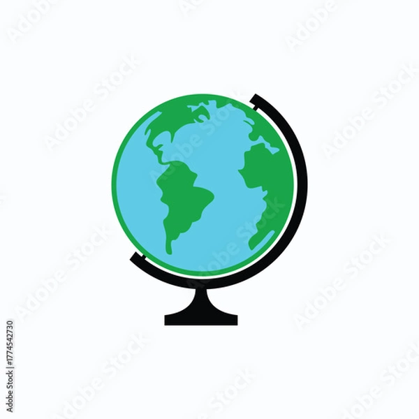 Obraz Earth Globe Vector World Map, Global Network, and Planet