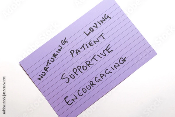 Fototapeta Key cards with emotion keywords concept for parenting and emotional expression education