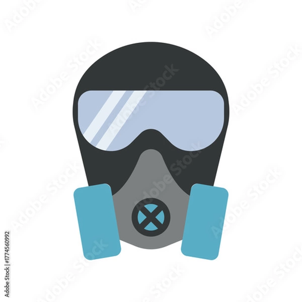 Fototapeta Respirator mask icon for realistic health and safety design visuals.