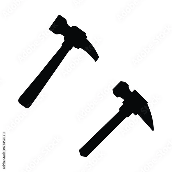 Fototapeta Hammer Tools Icon Set – Construction and Repair Equipment Vector