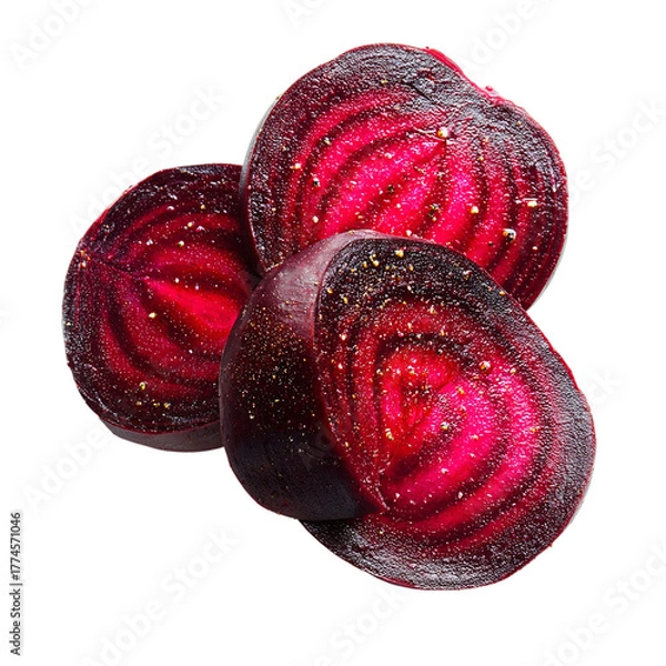 Obraz Sliced beetroot isolated on transparent background