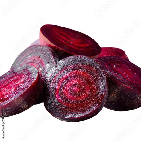 Obraz Sliced beetroot isolated on transparent background