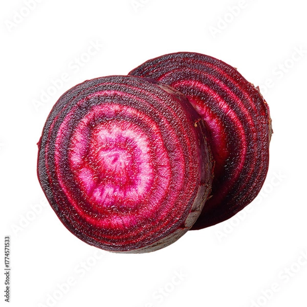 Obraz Sliced beetroot isolated on transparent background