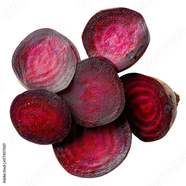 Obraz Sliced beetroot isolated on transparent background
