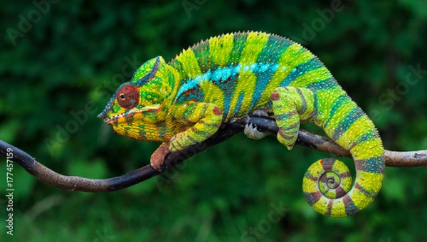 Obraz Kameleon lamparci Furcifer pardalis Ambilobe 2-letni endemit z Madagaskaru