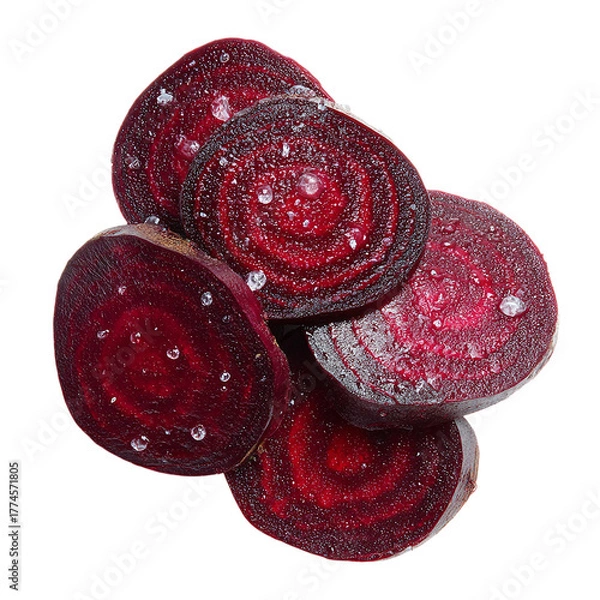 Obraz Sliced beetroot isolated on transparent background