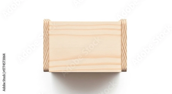 Obraz Plain, small wooden box, viewed from above. Simple design