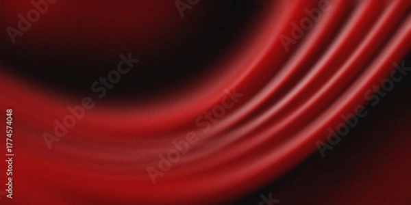 Obraz Abstract red wave shapes on black background