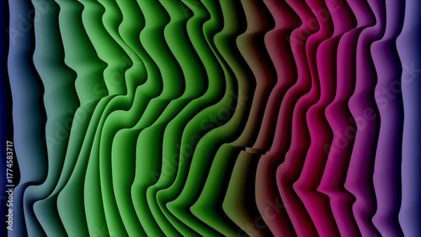 Obraz Wavy Gradient Transition Blue Green Pink Purple Abstract Background smooth