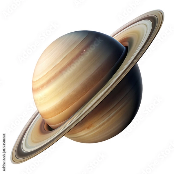 Fototapeta detailed ultra realistic saturn image isolated on a white background. PNG