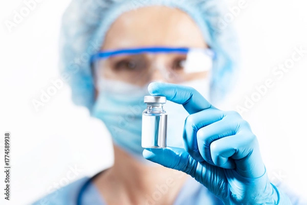 Obraz Healthcare Professional Holding a Vaccine Vial