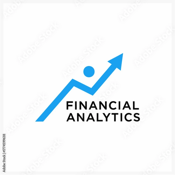 Obraz Financial Analytics Logo Ascending Arrow Icon for Business Data Analysis & Growth