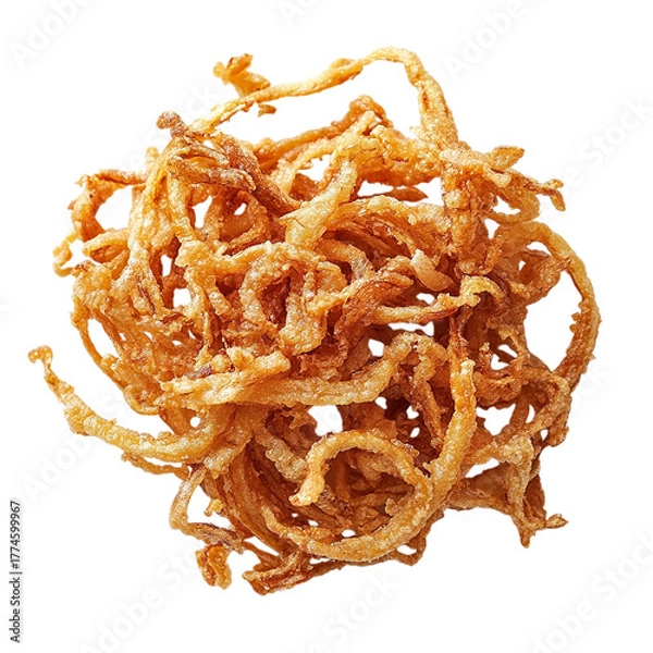 Obraz Crispy fried onion rings Isolated transparent on white background