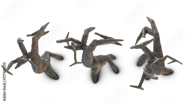 Obraz おとぎ話に出てきそうな動物のような木　上から　白バック　素材