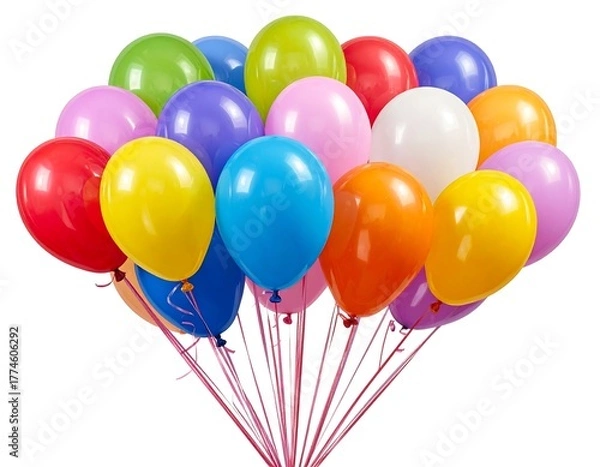 Fototapeta Colorful Balloons Bunch for Celebration and Party Decoration.