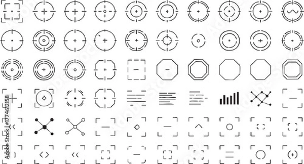 Fototapeta Diverse Collection of Target, Crosshair, and Focus Frame Icons