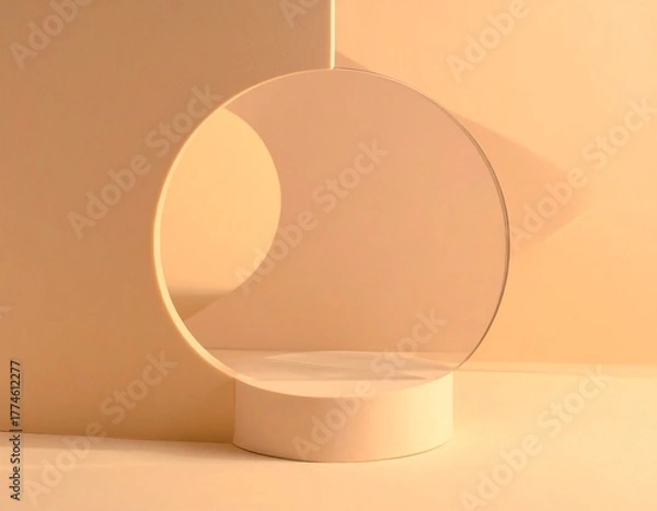 Obraz Minimalist Product Display with Circular Frame and Soft Lighting.