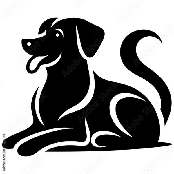 Obraz black and white dog vector 