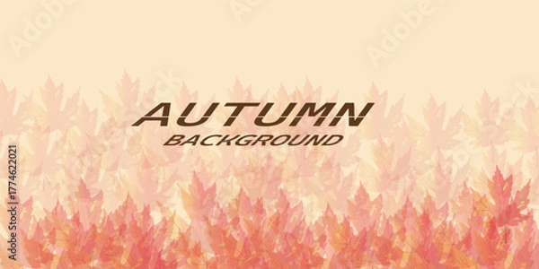 Fototapeta Background material designed with autumn leaves and nuts. vector illustration
