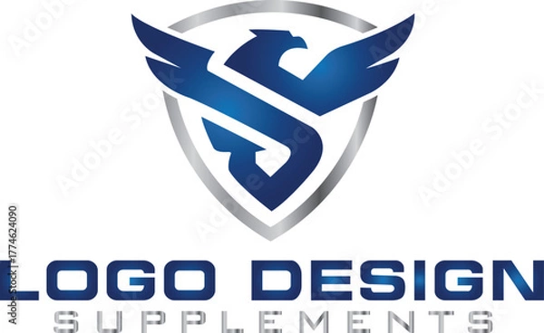 Obraz Letter S Eagle Logo Icon with Creative Eagle Head Vector Illustration.