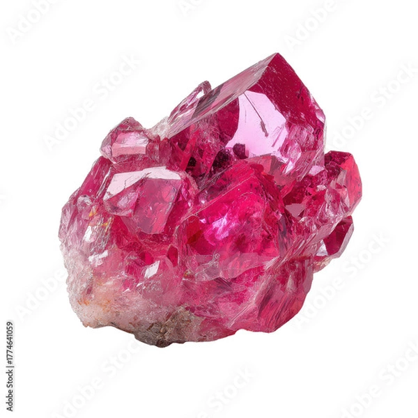 Obraz Pink crystal cluster png minerals png gemstone png points png aura png healing png sparkling png geology png raw png transparent background image
