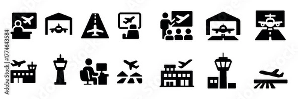 Obraz Pilot School Icons