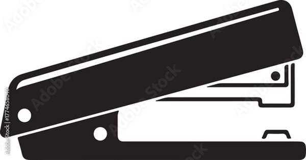 Obraz Black stapler vector icon representing office supplies and stationery for business and education