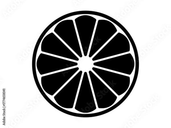 Obraz Fresh Lemon Icon, Juicy Lemon Fruit and Slice Vector Illustration Isolated on White Background