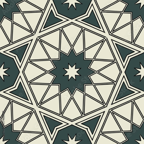 Obraz Islamic Geometric Star Polygon Tessellation Seamless Pattern