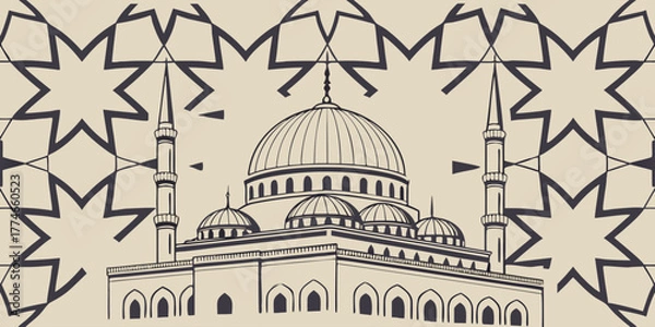 Fototapeta Islamic Geometric Polygon Star Tile Seamless Pattern Design