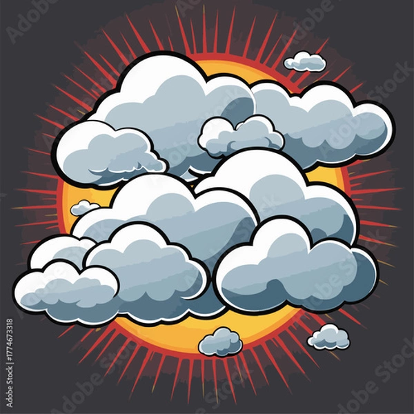 Fototapeta cute cartoon cloud vector image