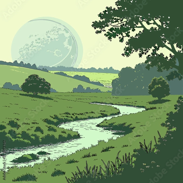 Obraz landscape with trees