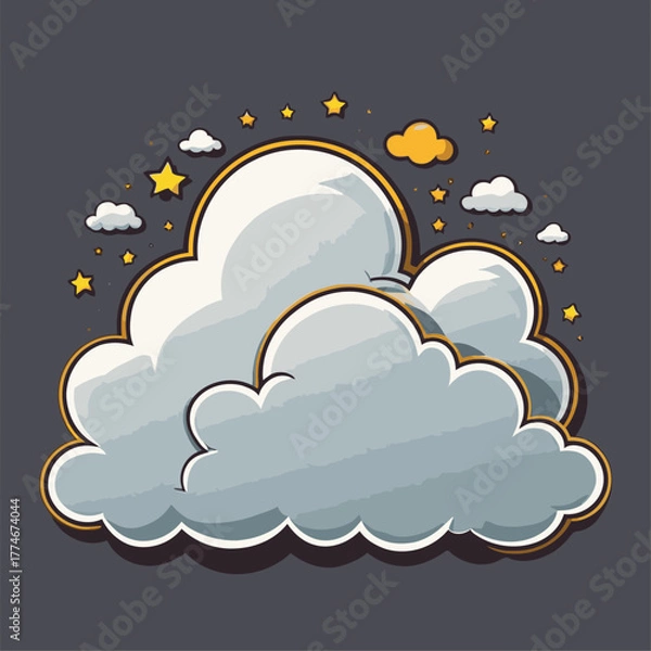 Fototapeta cute cartoon cloud vector image
