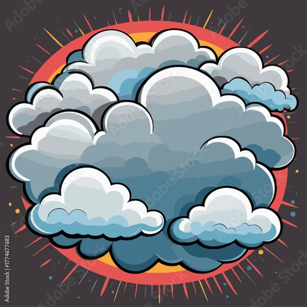 Fototapeta cute cartoon cloud vector image
