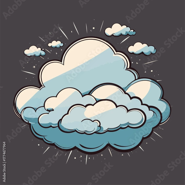 Fototapeta cute cartoon cloud vector image