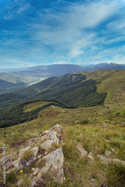 Obraz Widok z  Tarnicy w Bieszczadach
