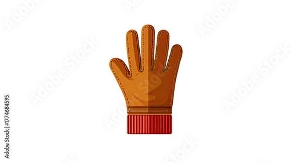 Fototapeta Safety Glove: A close-up shot of a single brown glove, highlighting the texture and design for various protection. 