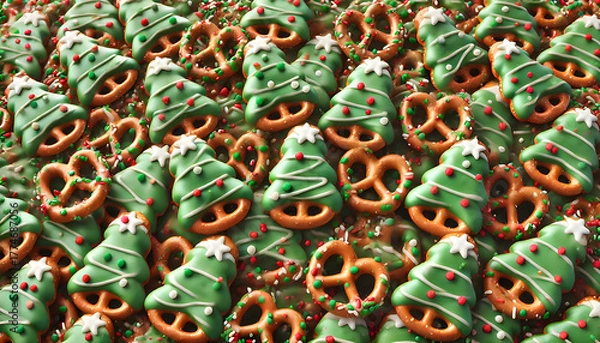 Fototapeta Christmas Tree Pretzels