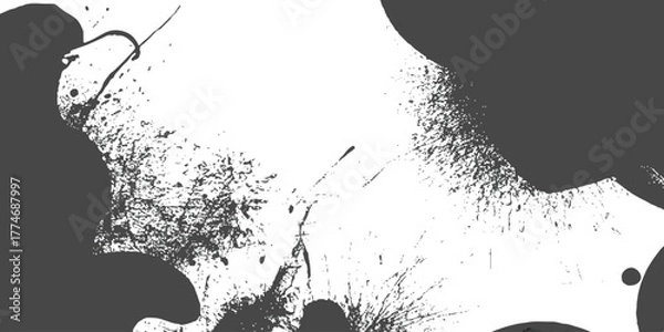 Fototapeta Abstract Background grunge black and white textured background desing, color painted splashd.