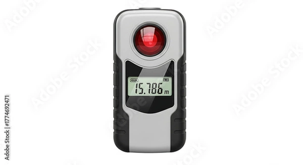 Fototapeta Digital Laser Distance Meter Device Showing Measurement in Meters