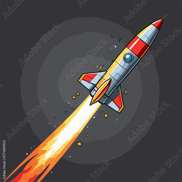 Fototapeta cute cartoon rocket vector image