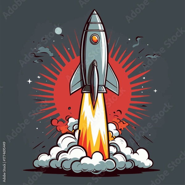 Fototapeta cute cartoon rocket vector image