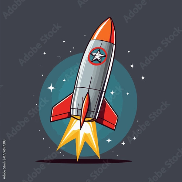 Fototapeta cute cartoon rocket vector image