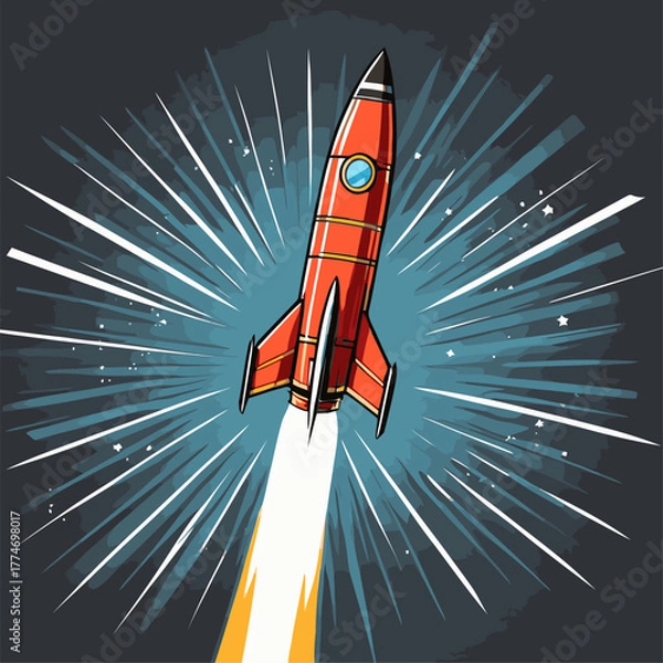 Fototapeta cute cartoon rocket vector image