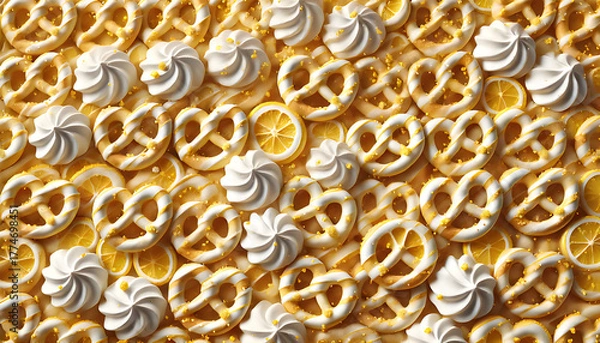 Fototapeta Lemon Meringue Pretzels