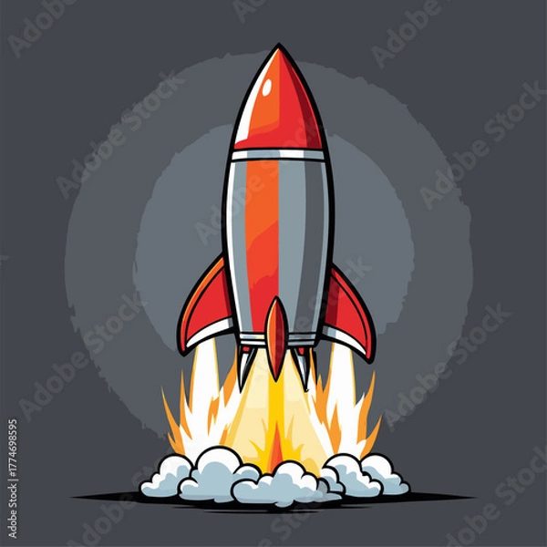 Fototapeta cute cartoon rocket vector image